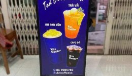 Thi công bảng hiệu đứng trà sữa Thủ Đức theo yêu cầu - Vũ Gia