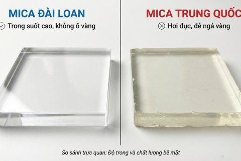 Nên chọn Mica Đài Loan hay Trung Quốc khi làm chữ nổi LED?