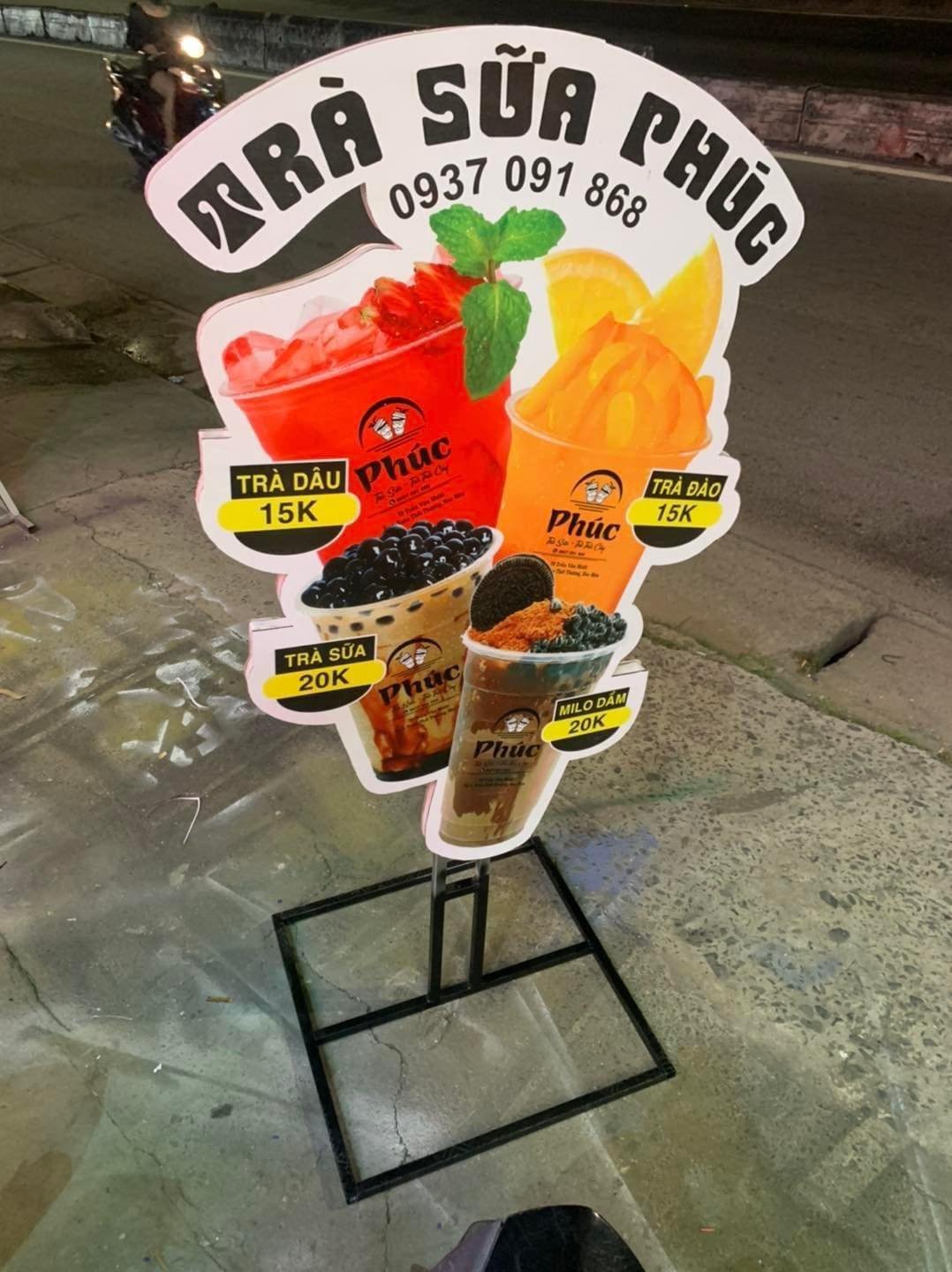 bảng quảng cáo trà sữa đẹp Tân Phú