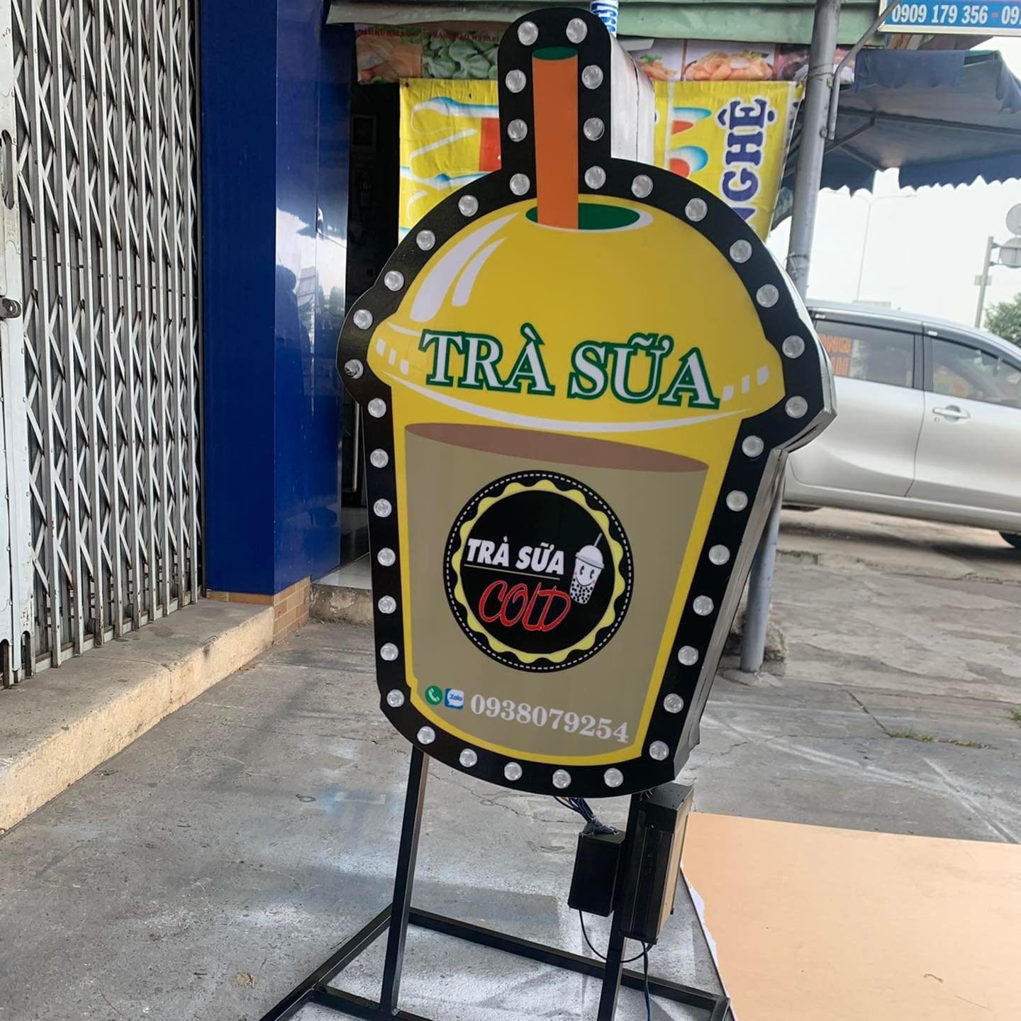 bảng quảng cáo trà sữa đẹp Tân Phú