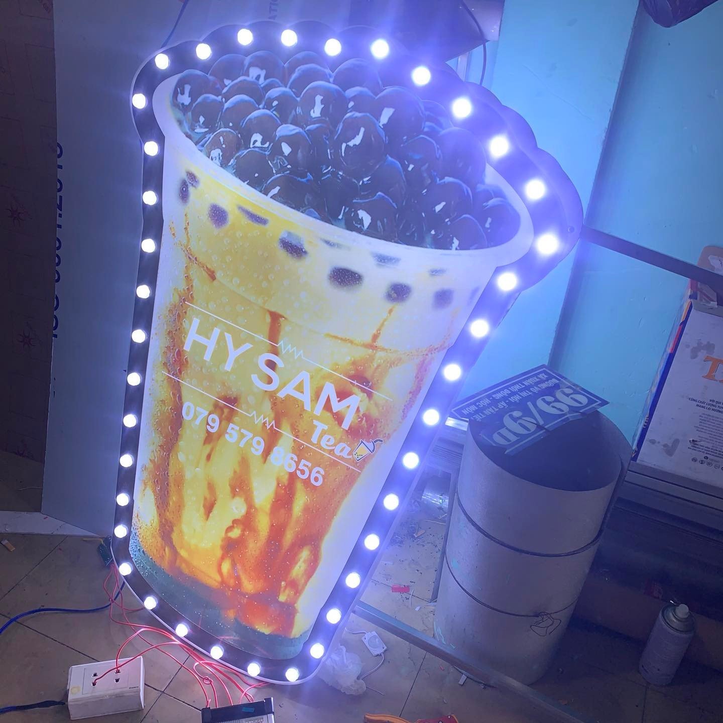 bảng hiệu hộp đèn trà sữa Gò Vấp