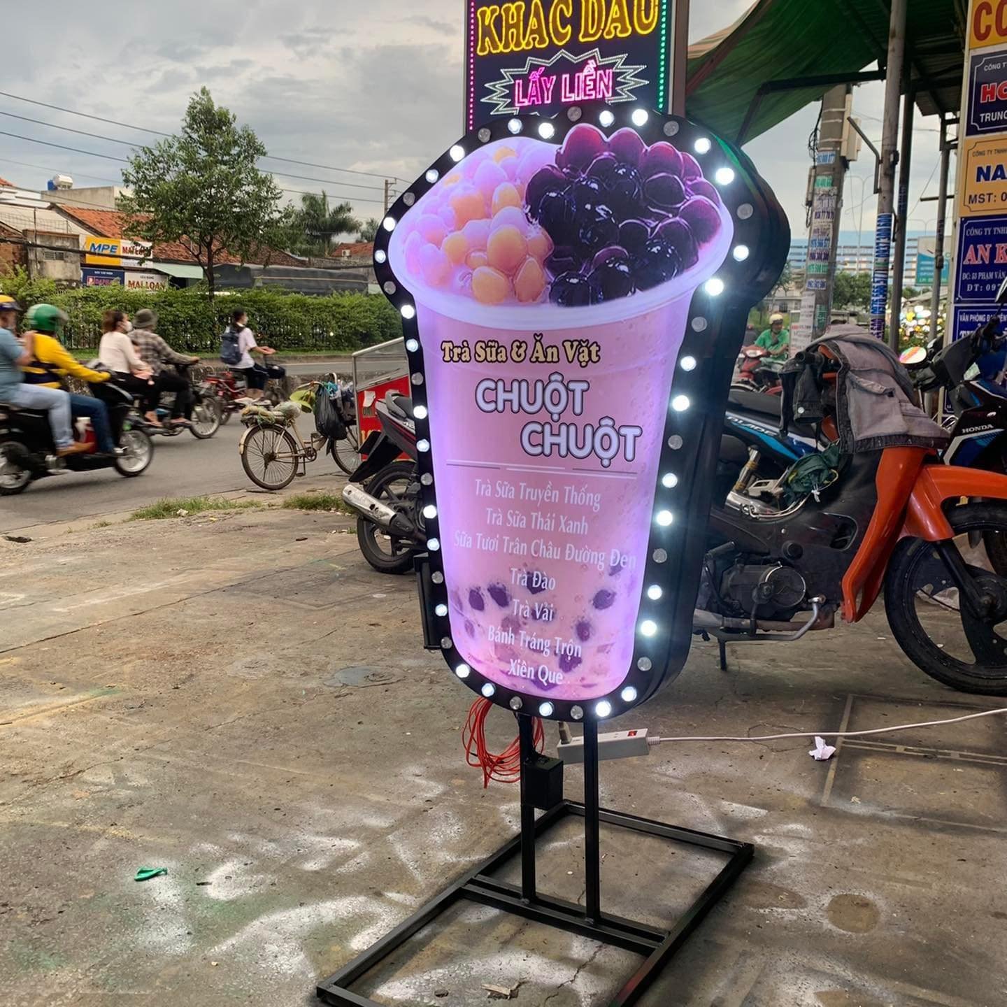 bảng hiệu hộp đèn trà sữa Gò Vấp