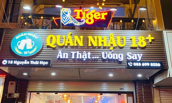 Bảng hiệu quán nhậu Thủ Đức