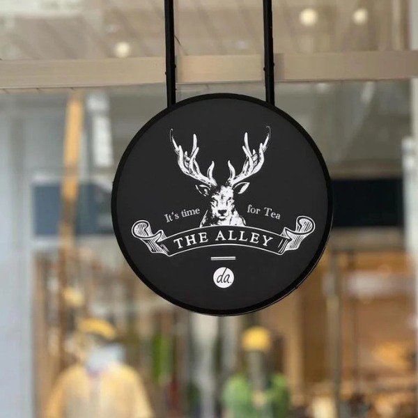 Biển hiệu quán trà sữa hình tròn