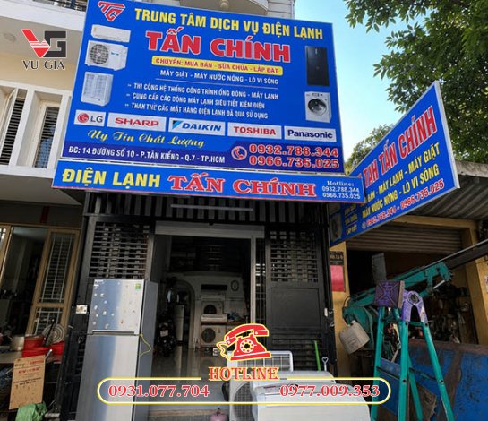 Làm bảng hiệu điện lạnh đẹp TPHCM trọn gói, giá tốt