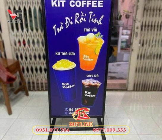 Thi công bảng hiệu đứng trà sữa Thủ Đức theo yêu cầu - Vũ Gia